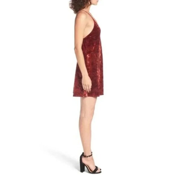Revolve Privacy Please Raymore velvet Mini Dress Crushed Red Rust Size  Small - Picture 12 of 16